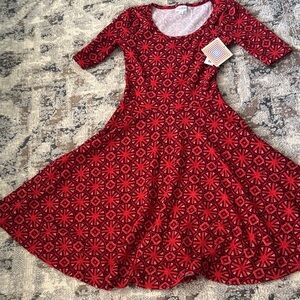 LuLaRoe Scarlet Starburst Long Sleeve Dress